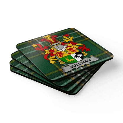 Sullivan Family Crest Plaid Design Coasters product type