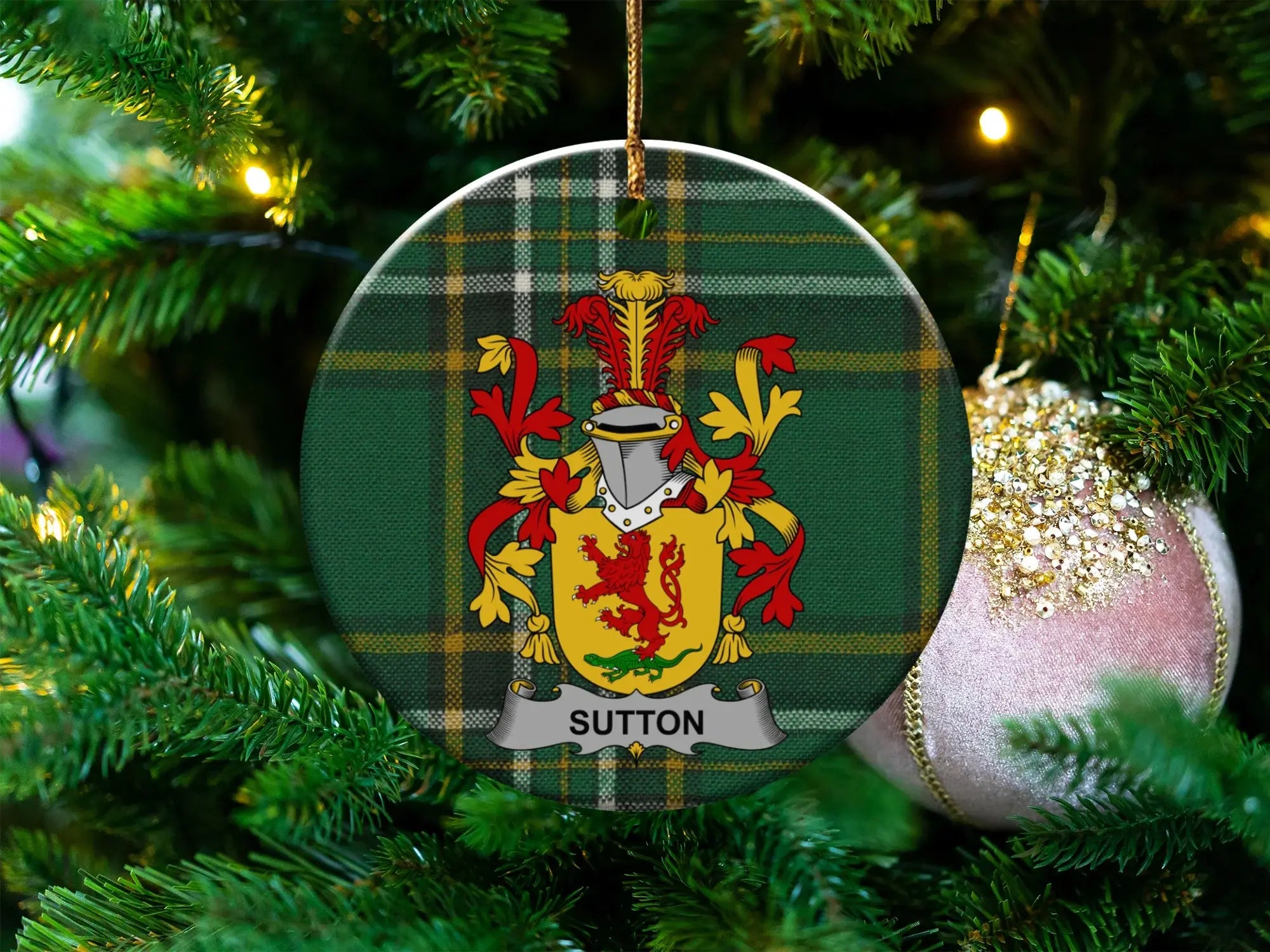 Sutton Family Crest Ornament Holiday Decoration product type