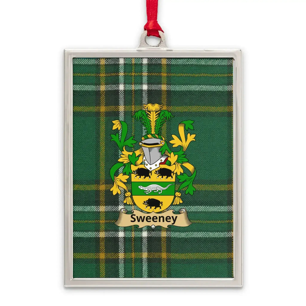 Sweeney Crest Green Plaid Rectangular Ornament product