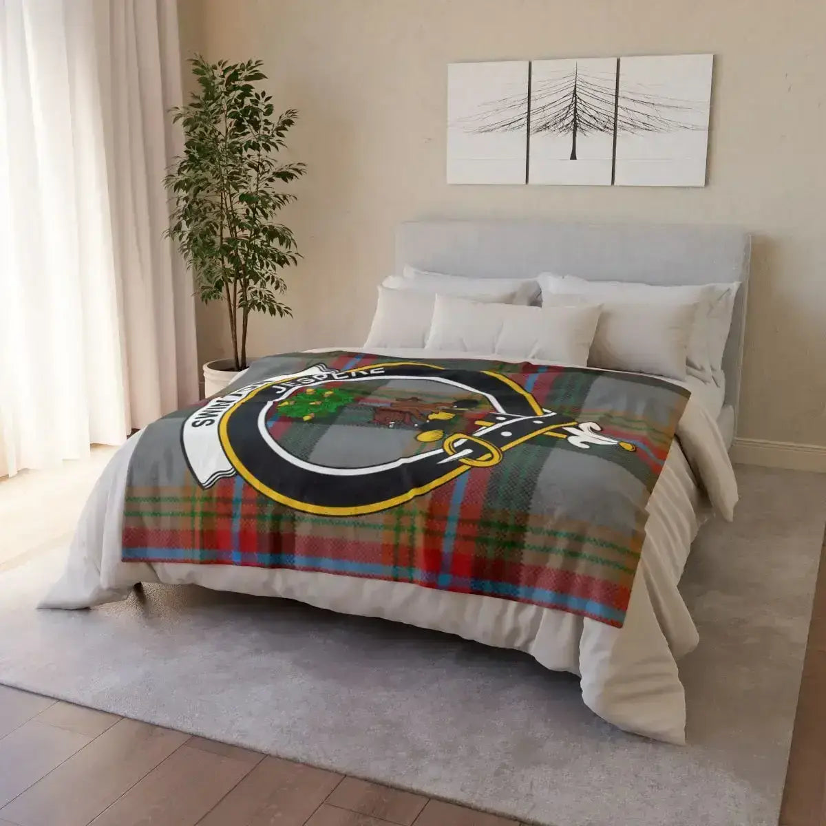 Cozy Plaid Blanket Cow Design for Home Décor