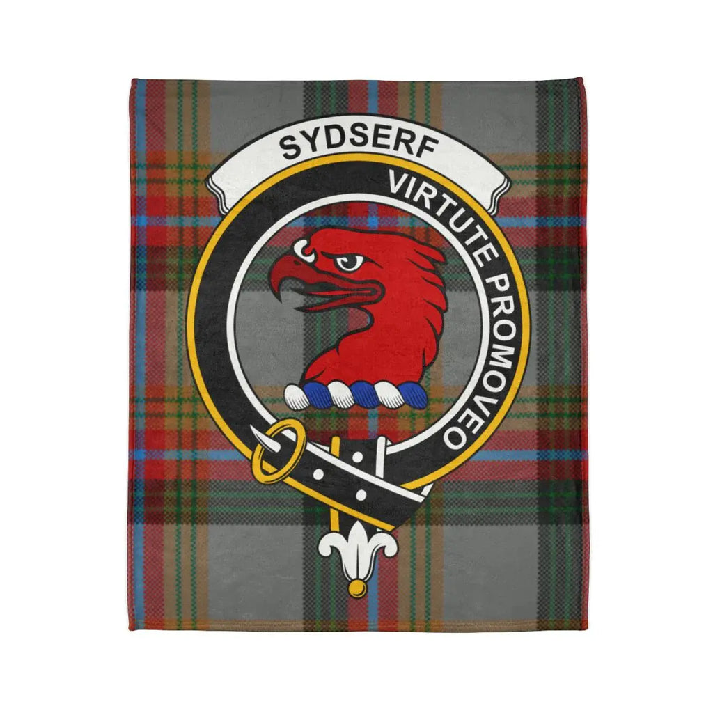 Sydserf Virtute Promoveo Tartan Design Throw Blanket