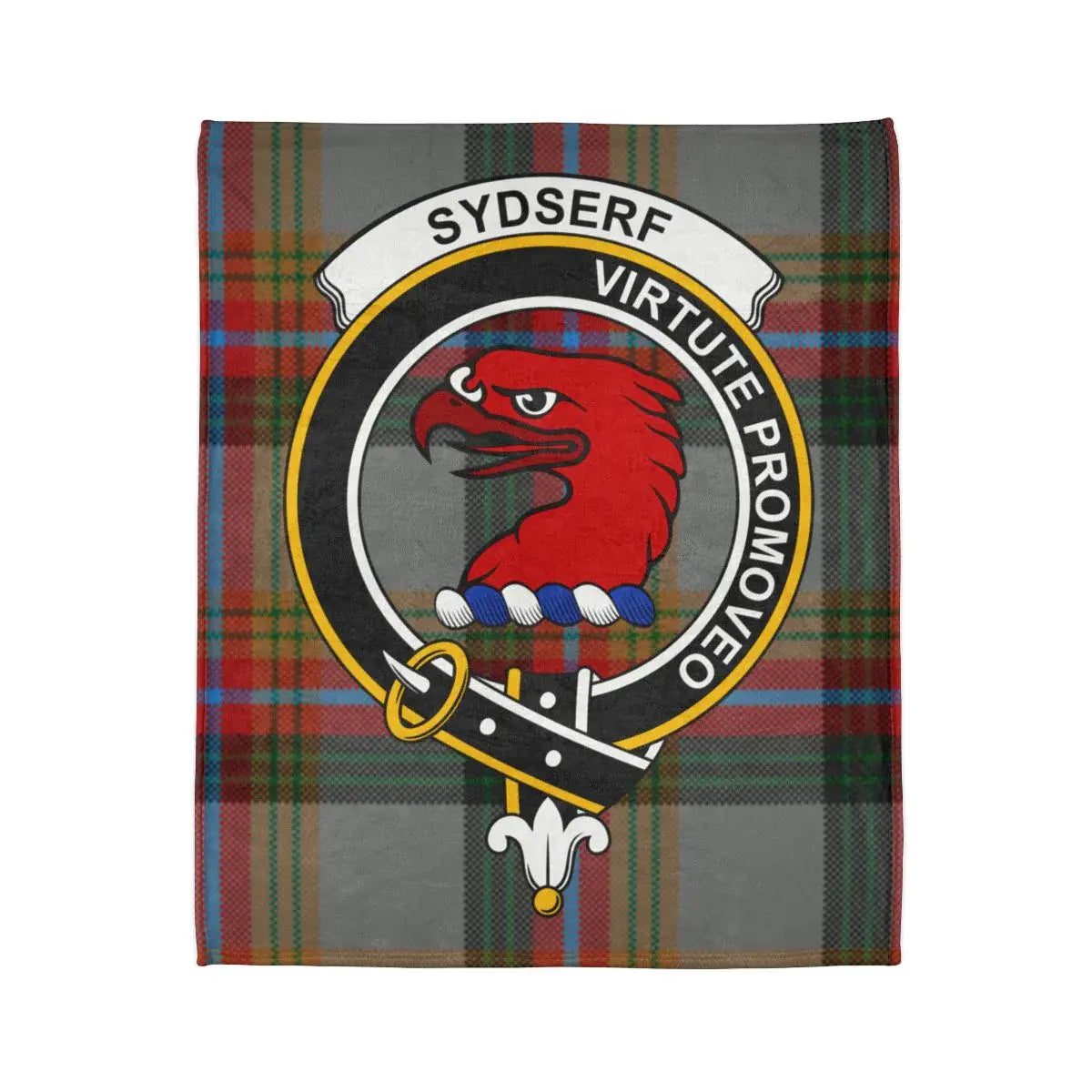Sydserf Virtute Promoveo Tartan Design Throw Blanket