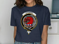 Sydserf clan crest T-shirt with Virtute Promoveo motto and tartan design — alternate view