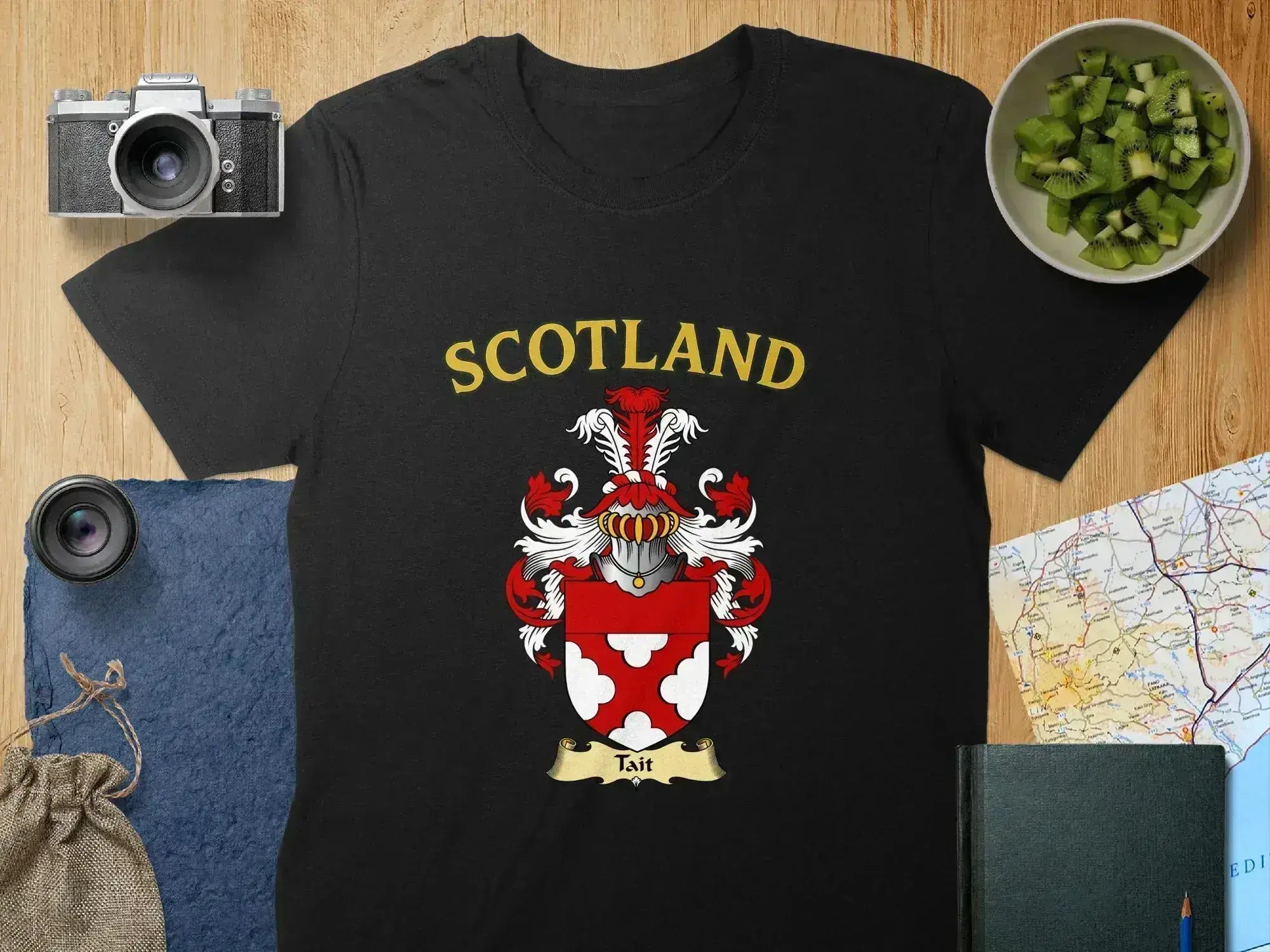 Scotland Tait Family Crest Graphic Tee Shirt Product