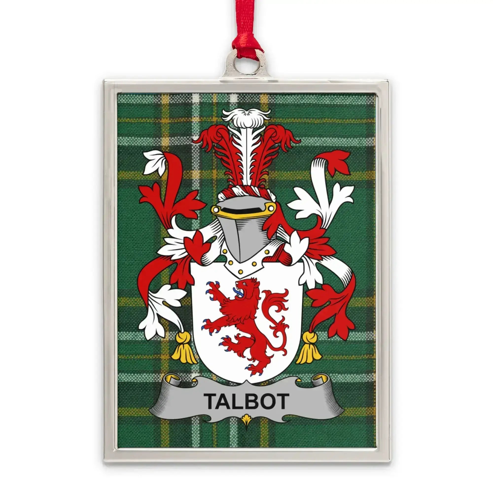 Heraldic Talbot Family Crest Plaid Design Ornament product