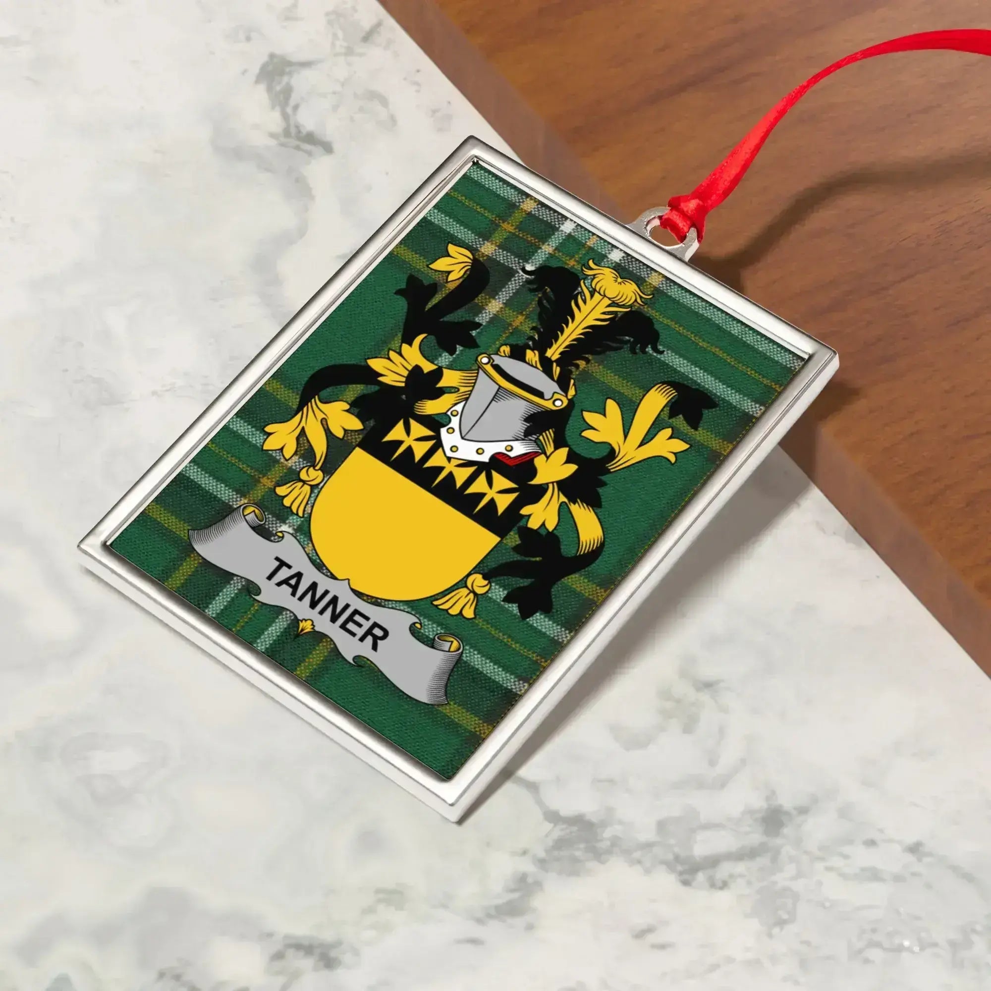 Family Crest Plaid Design Personalized Ornament product