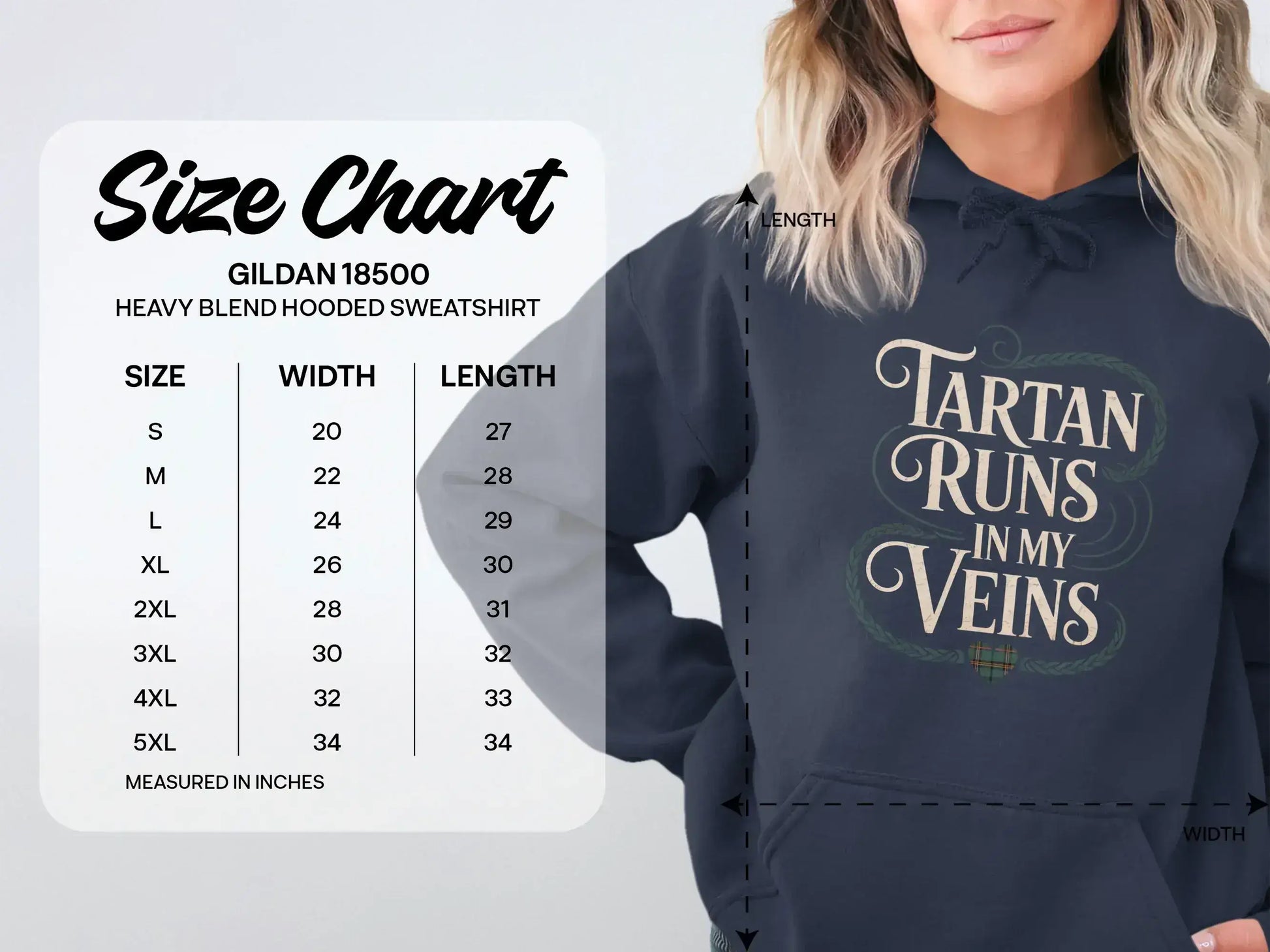 Tartan Runs In My Veins Heavy Blend Hooded Sweatshirt product type