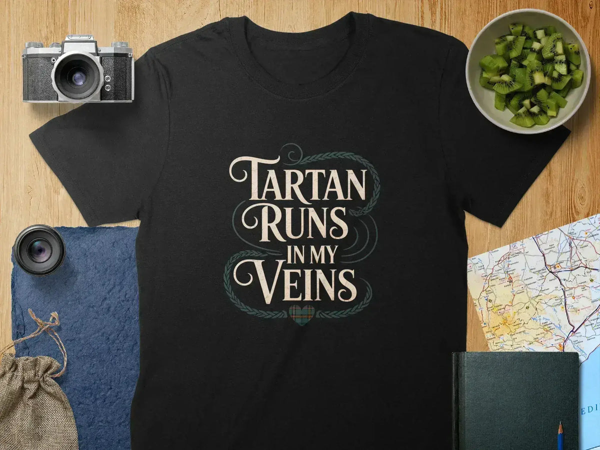 Tartan Runs In My Veins Graphic Tee shirt