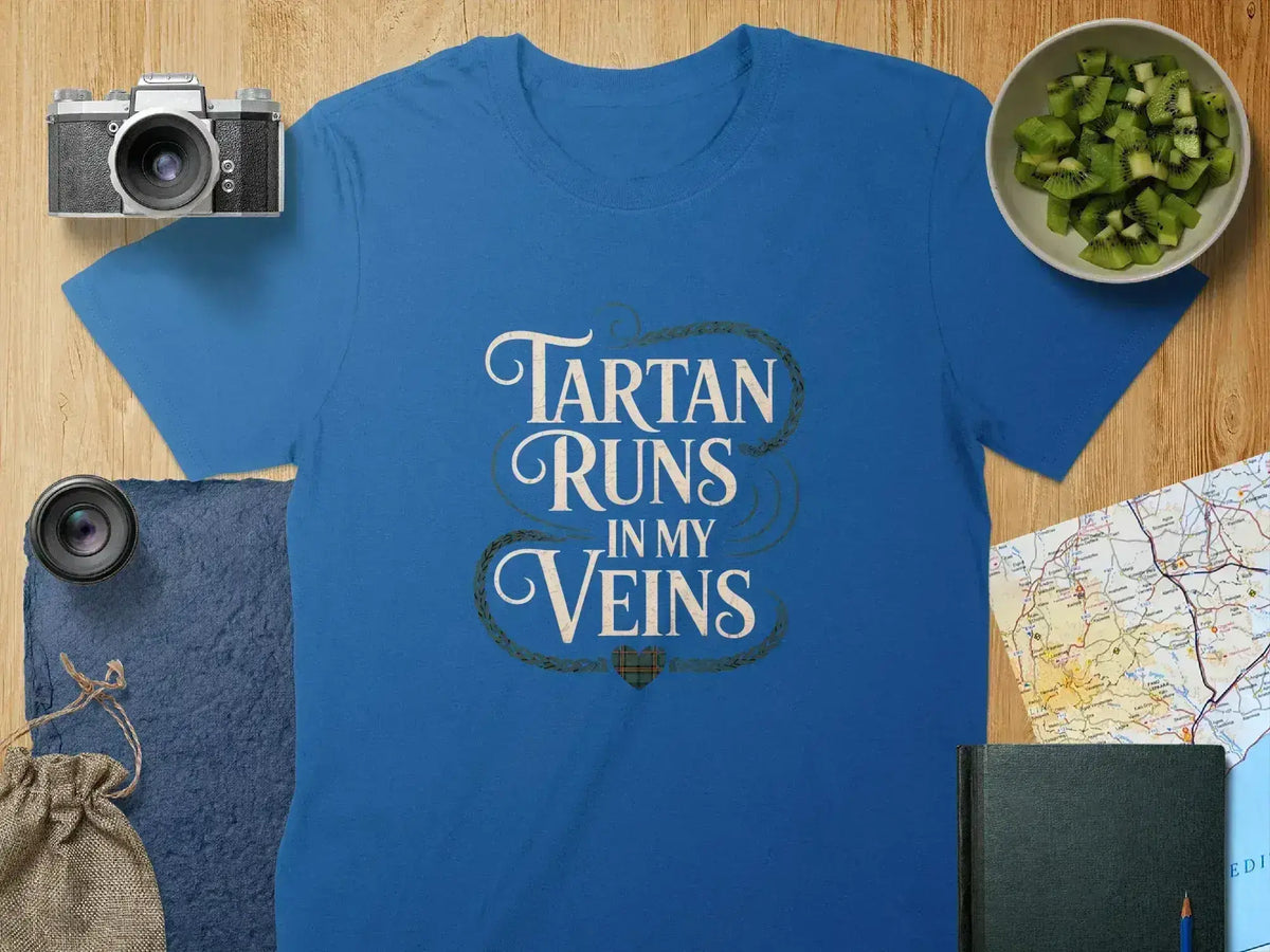 Tartan Runs In My Veins Graphic Printed T-Shirt