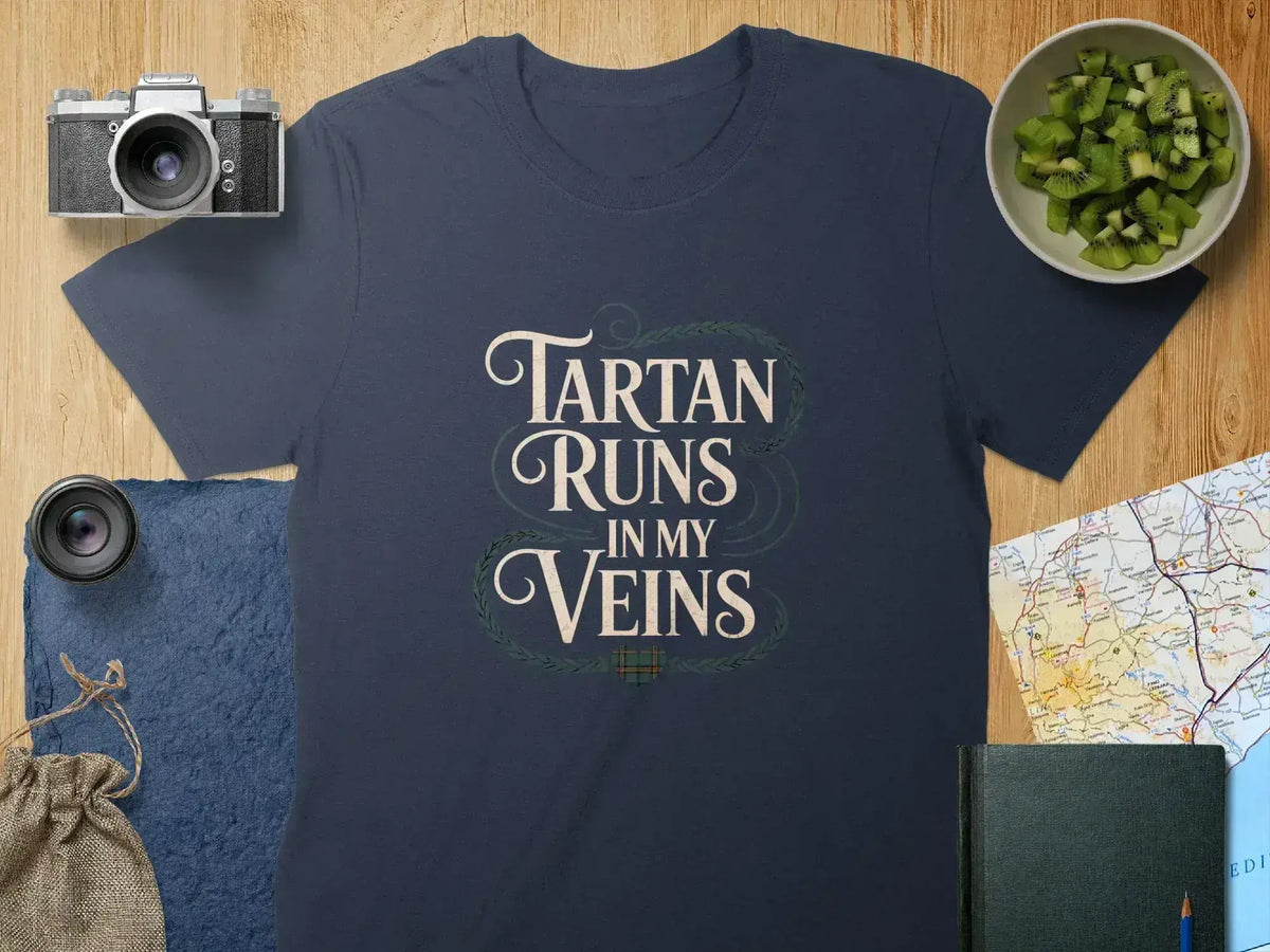 Tartan Runs In My Veins Printed T-Shirt