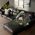 Clan Tennant crest tartan throw blanket — lightweight 100% polyester, plaid design