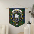 Scottish clan Tennant crest tartan wall hanging pennant — 18x21 inch polyester twill with wooden dowel