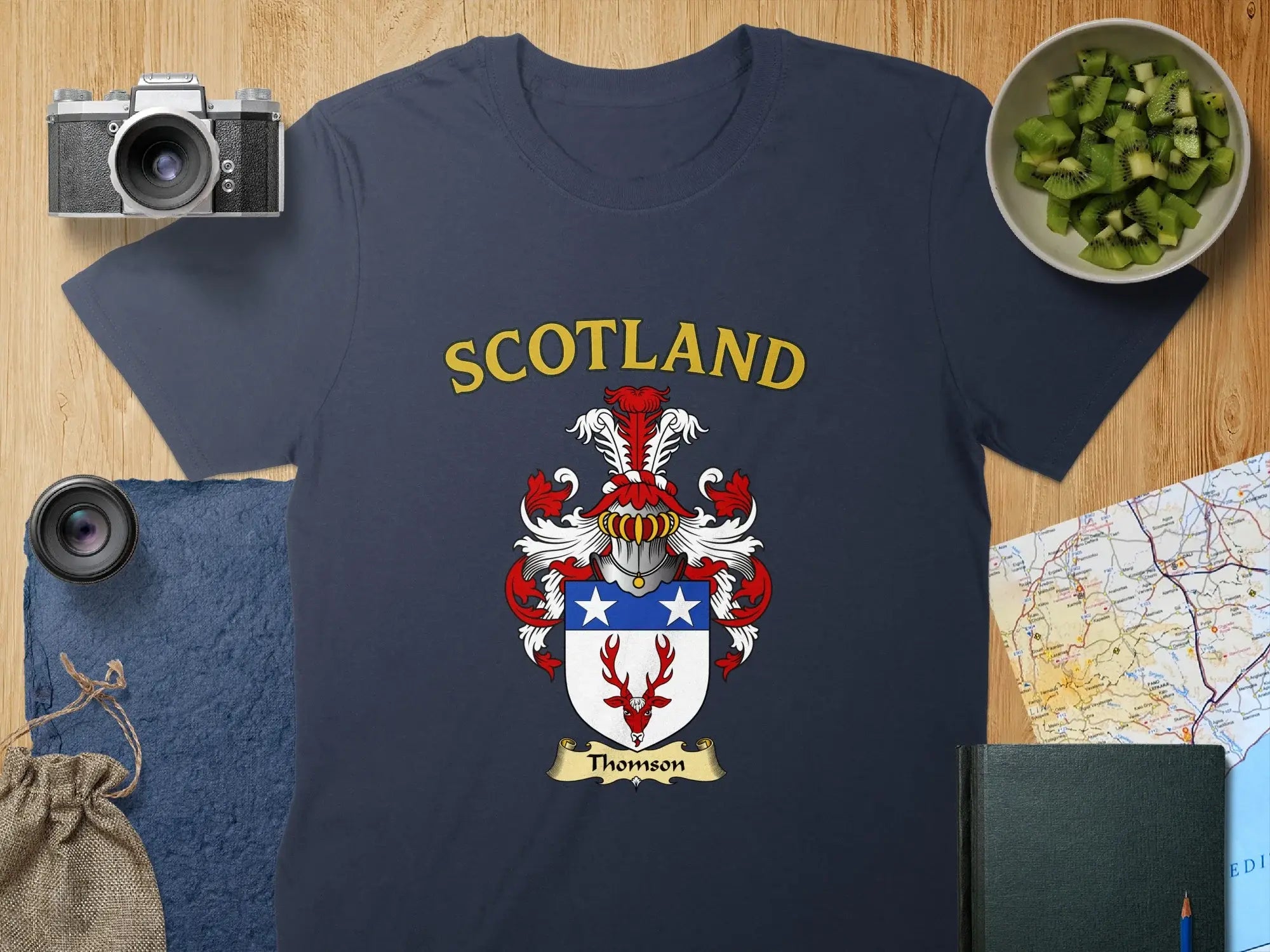 Clan Thomson Scotland crest t-shirt — forest green, heritage design