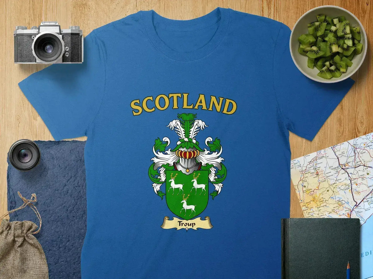 Scotland Troup Family Crest Shield Graphic T-Shirt