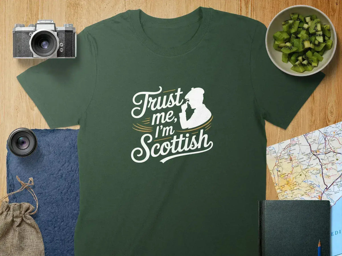 Trust Me I'm Scottish Graphic Green T-shirt