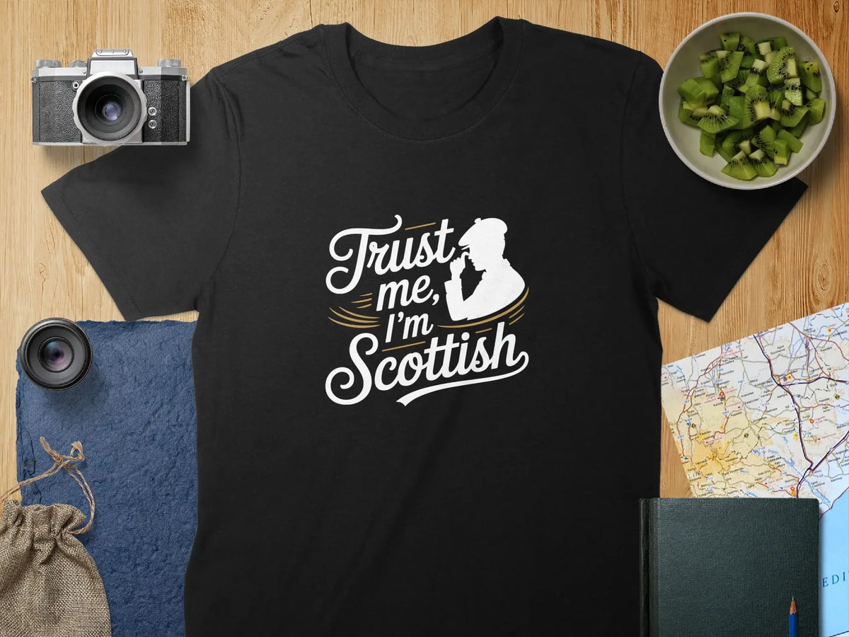 Trust Me I'm Scottish Black Graphic T-Shirt
