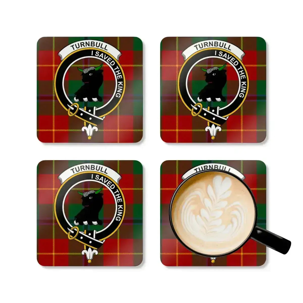 Turnbull I Saved the King Plaid Coaster Set product type