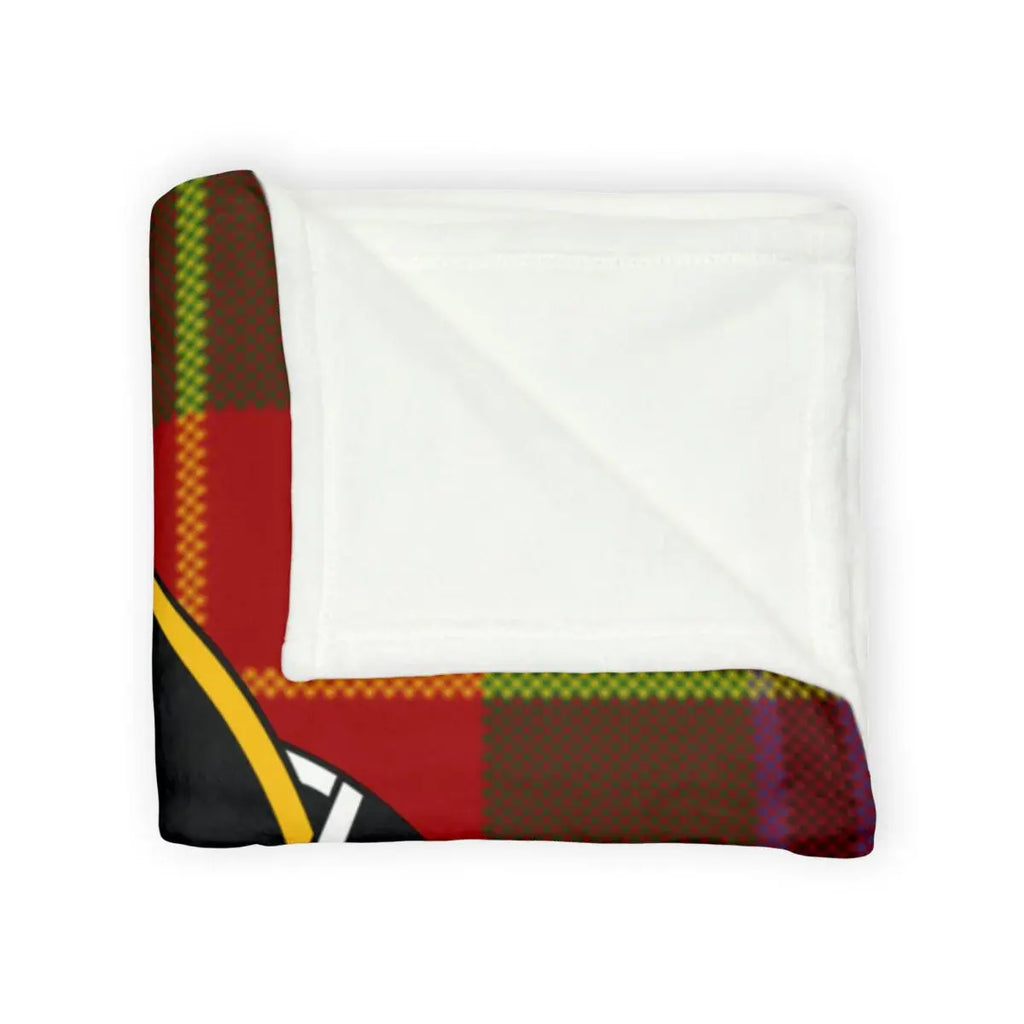 Cozy Red Plaid and Abstract Design Blanket