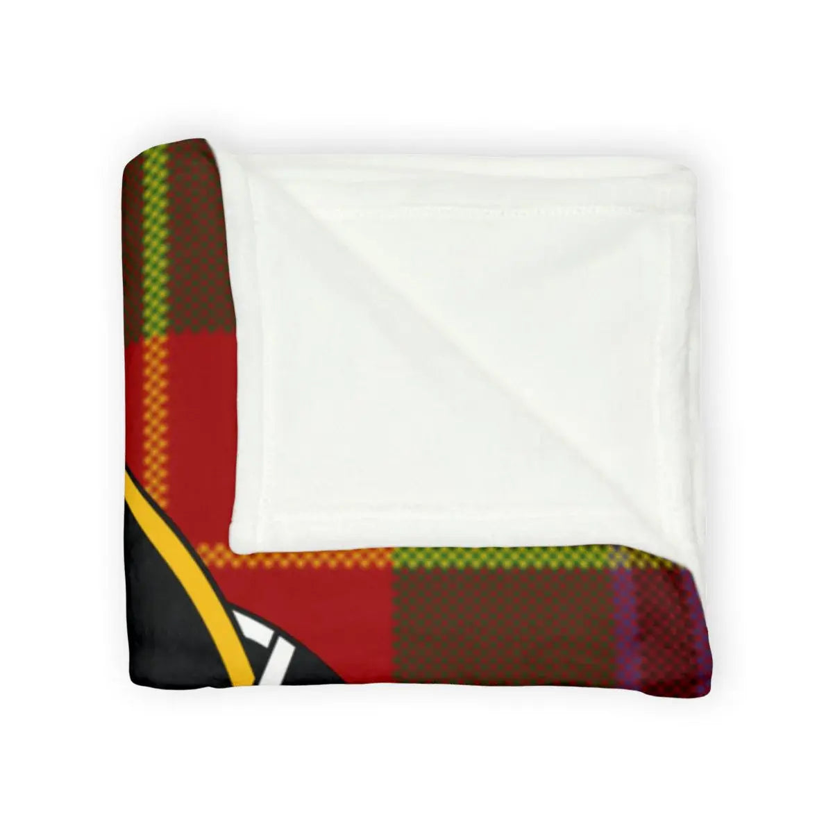 Cozy Red Plaid and Abstract Design Blanket