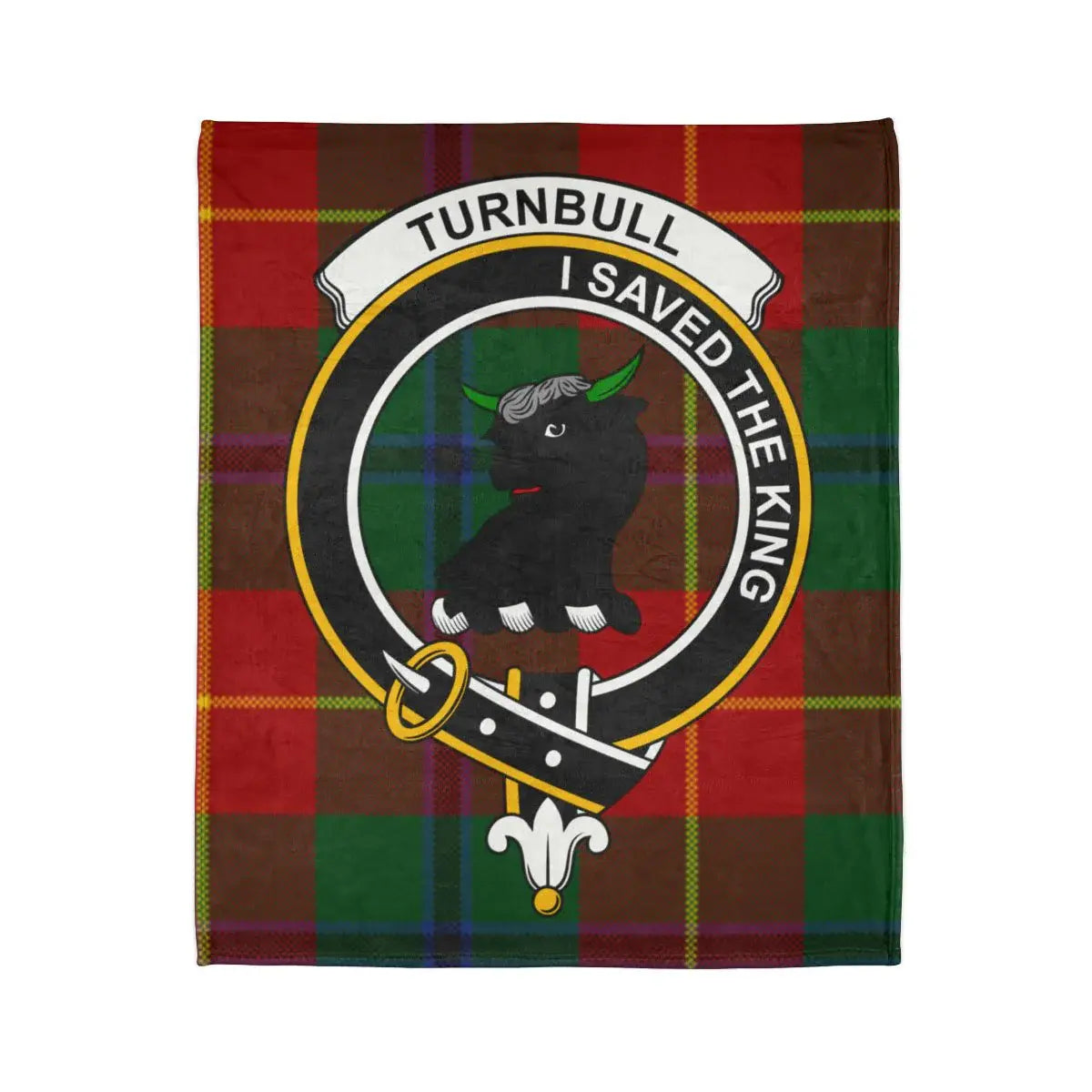 Tartan Plaid Blanket with Turnbull Family Crest Design