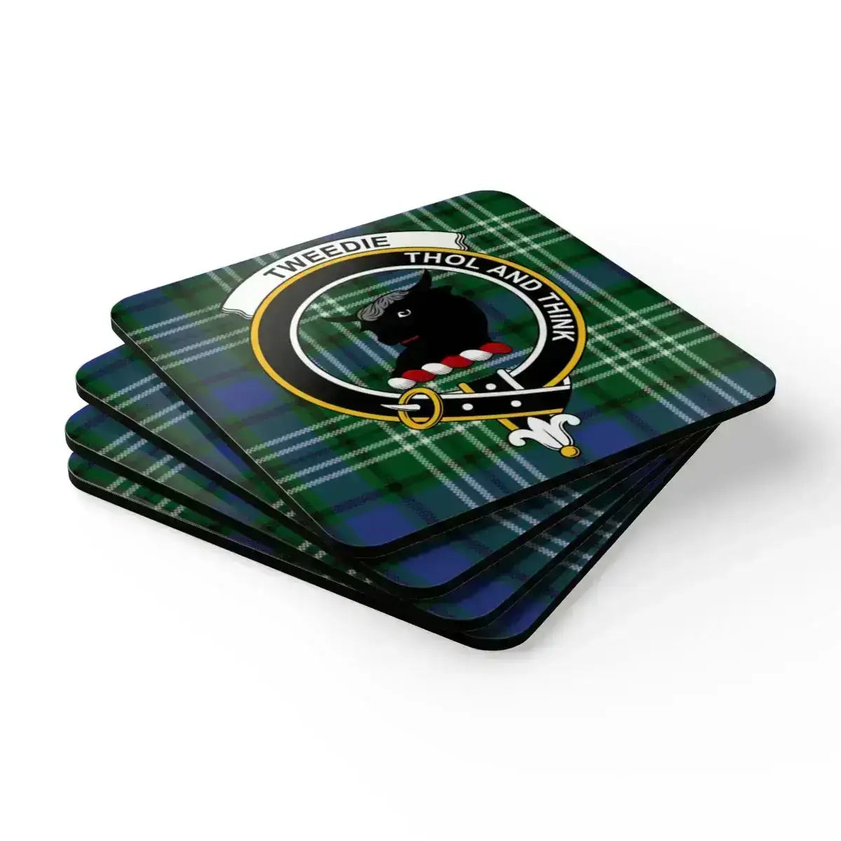 Tweedie Thol and Think Plaid Coaster Set product type