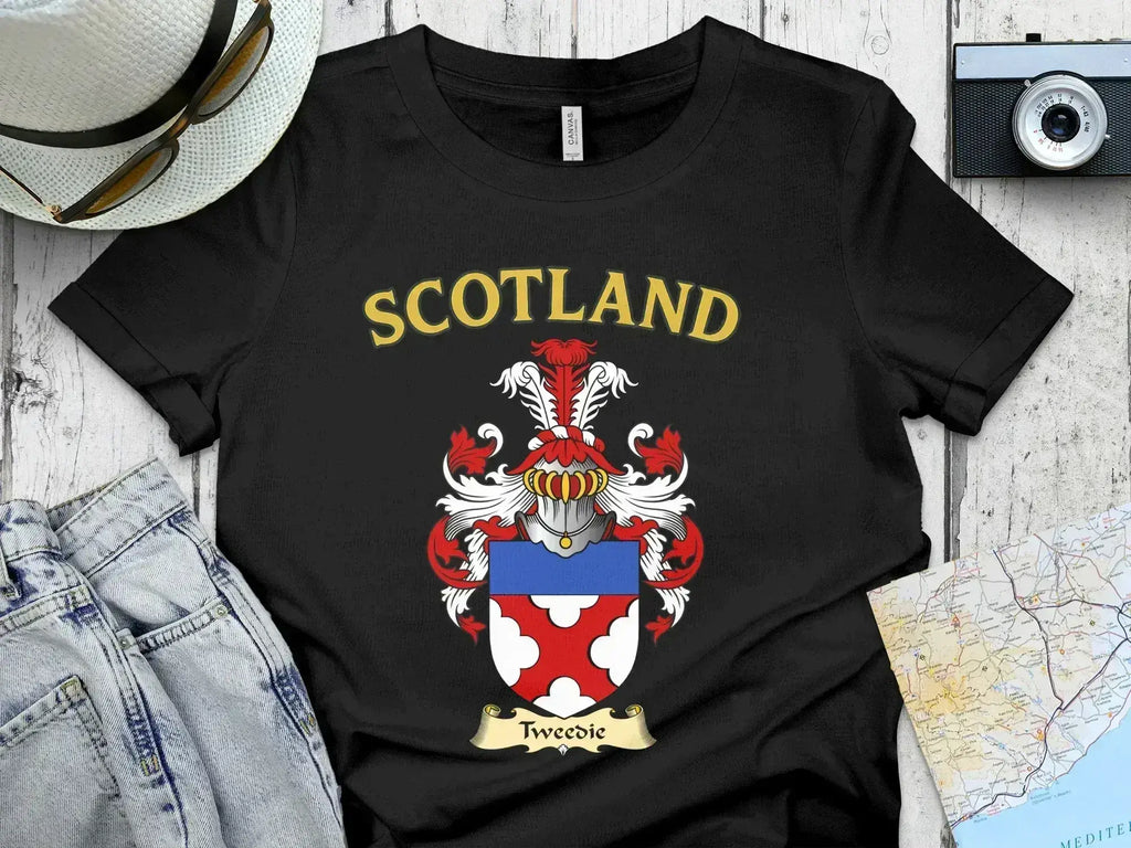 Scotland Tweedie Family Crest Shield T-Shirt