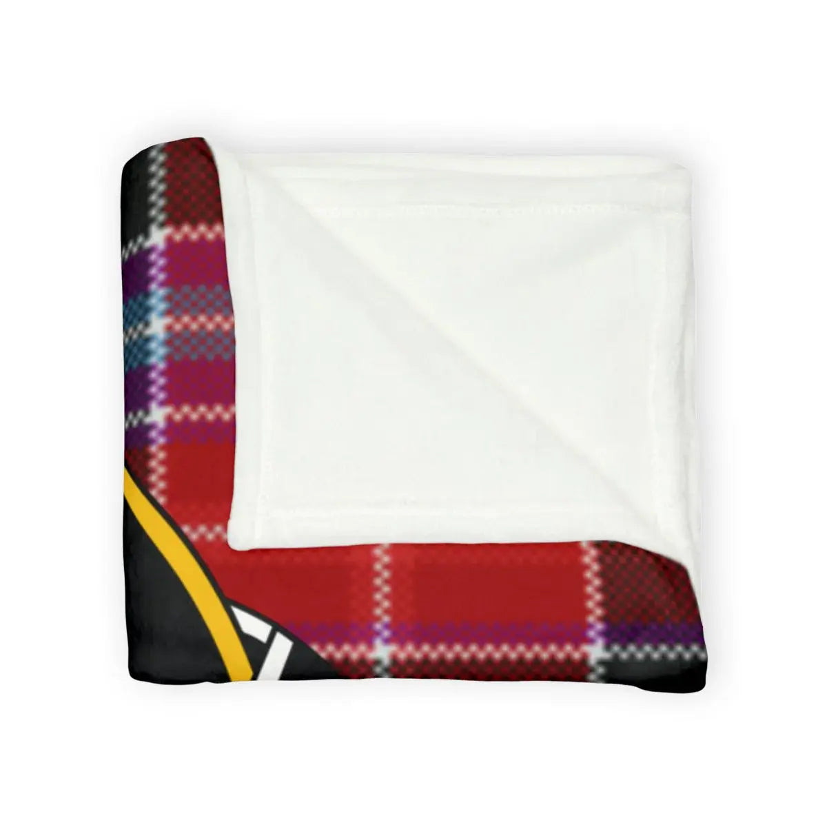 Eye-catching red plaid cozy blanket perfect for snuggling