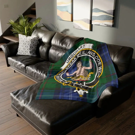 Clan Urquhart Speak Well and Doe Well blanket