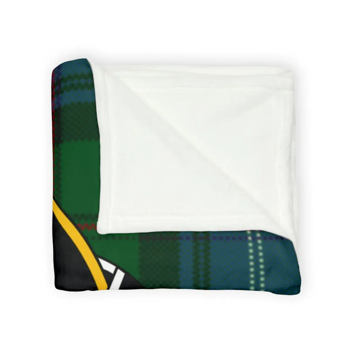 Clan Urquhart cosy tartan plaid throw blanket — vibrant crest print
