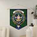 Clan Urquhart meane speake weil doe weil wall art pennant — 18x21 inch polyester twill with wooden dowel