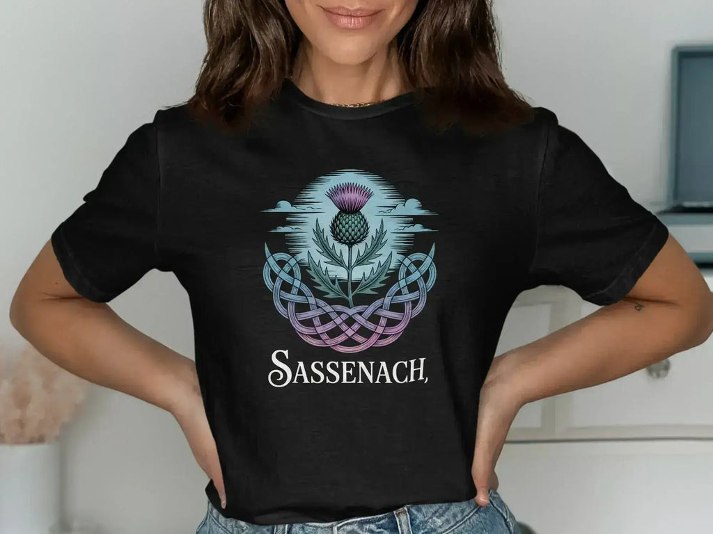 Sassenach Graphic Thistle Print Premium Black T-shirt product