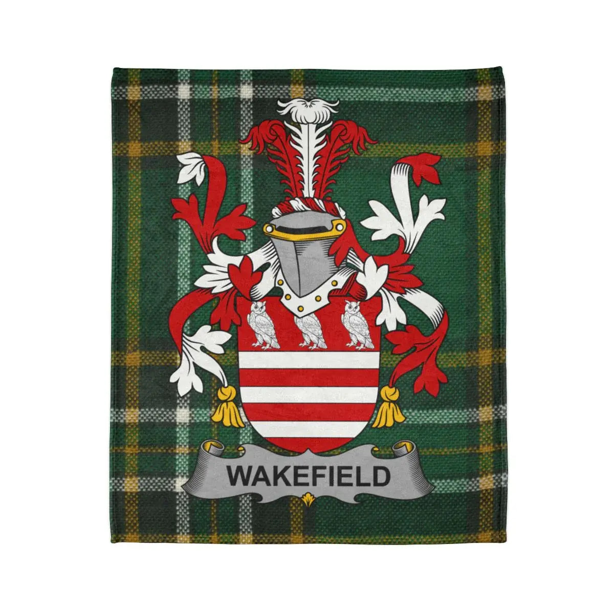 Wakefield Family Crest Plaid Fleece Blanket