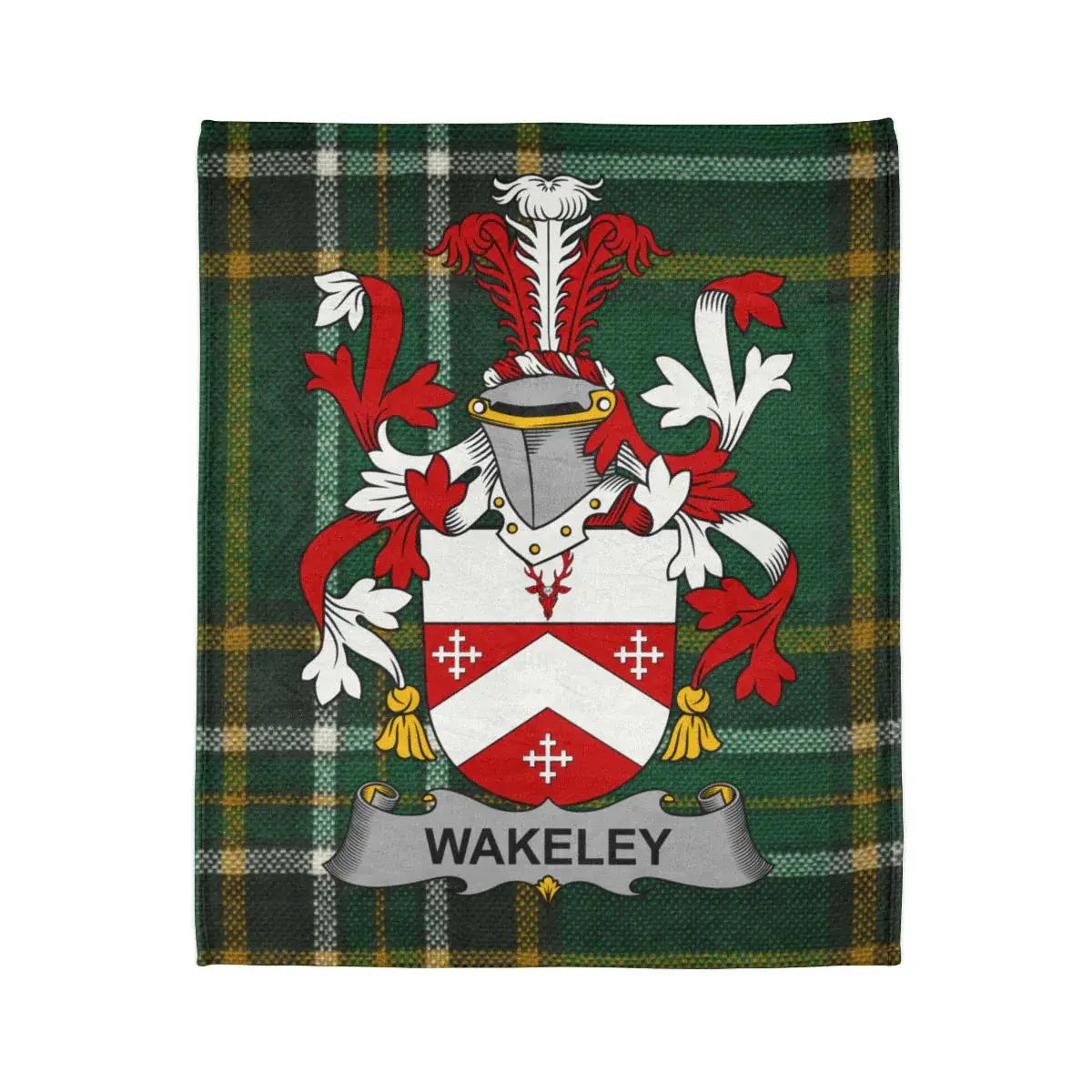 Wakeley Family Crest Heritage Plaid Blanket Product