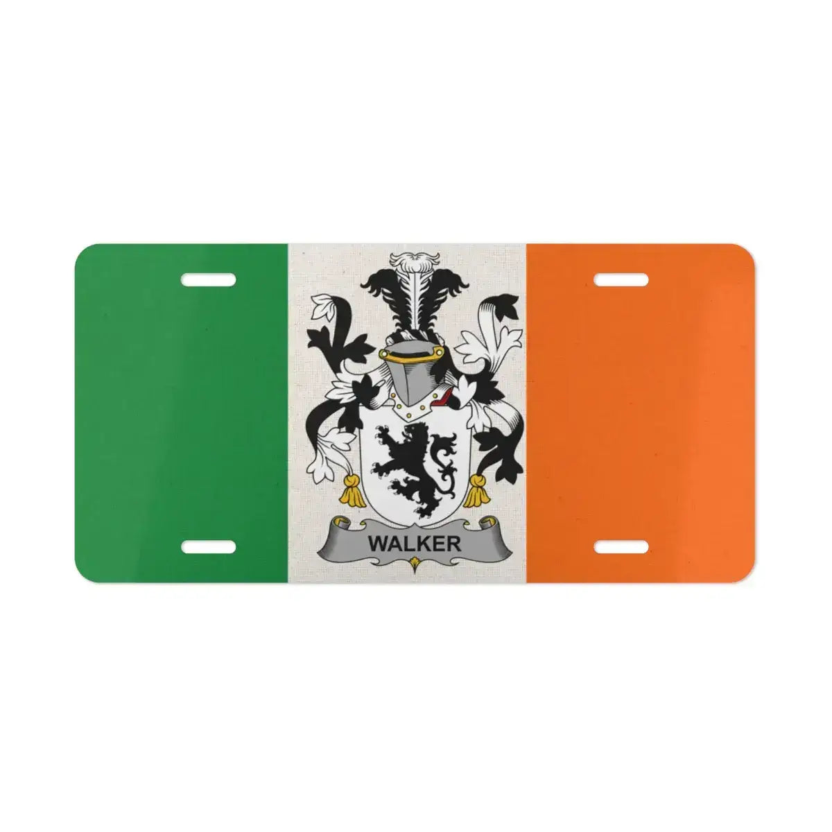 Irish Flag Walker Family Crest Custom License Plate product type