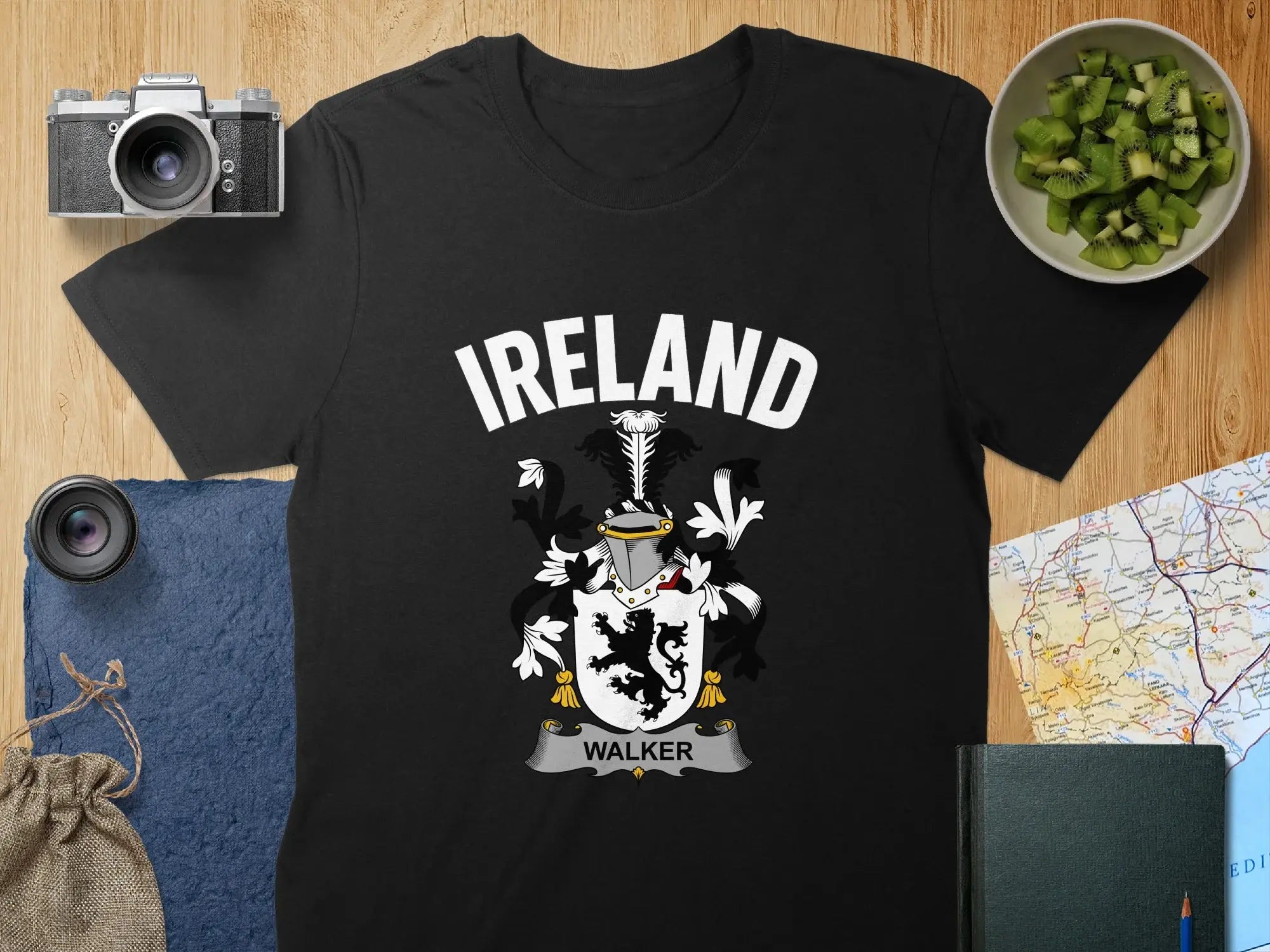 Ireland Walker Family Crest Black T-shirt