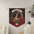 Clan Wallace pro libertate plaid family crest pennant — 18x21 inch polyester twill with wooden dowel