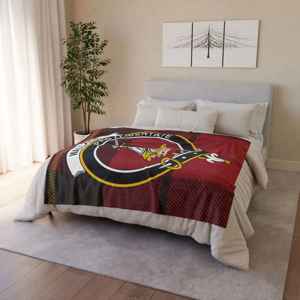 Wallace clan crest vibrant and cosy throw blanket for home decor — 50x60
