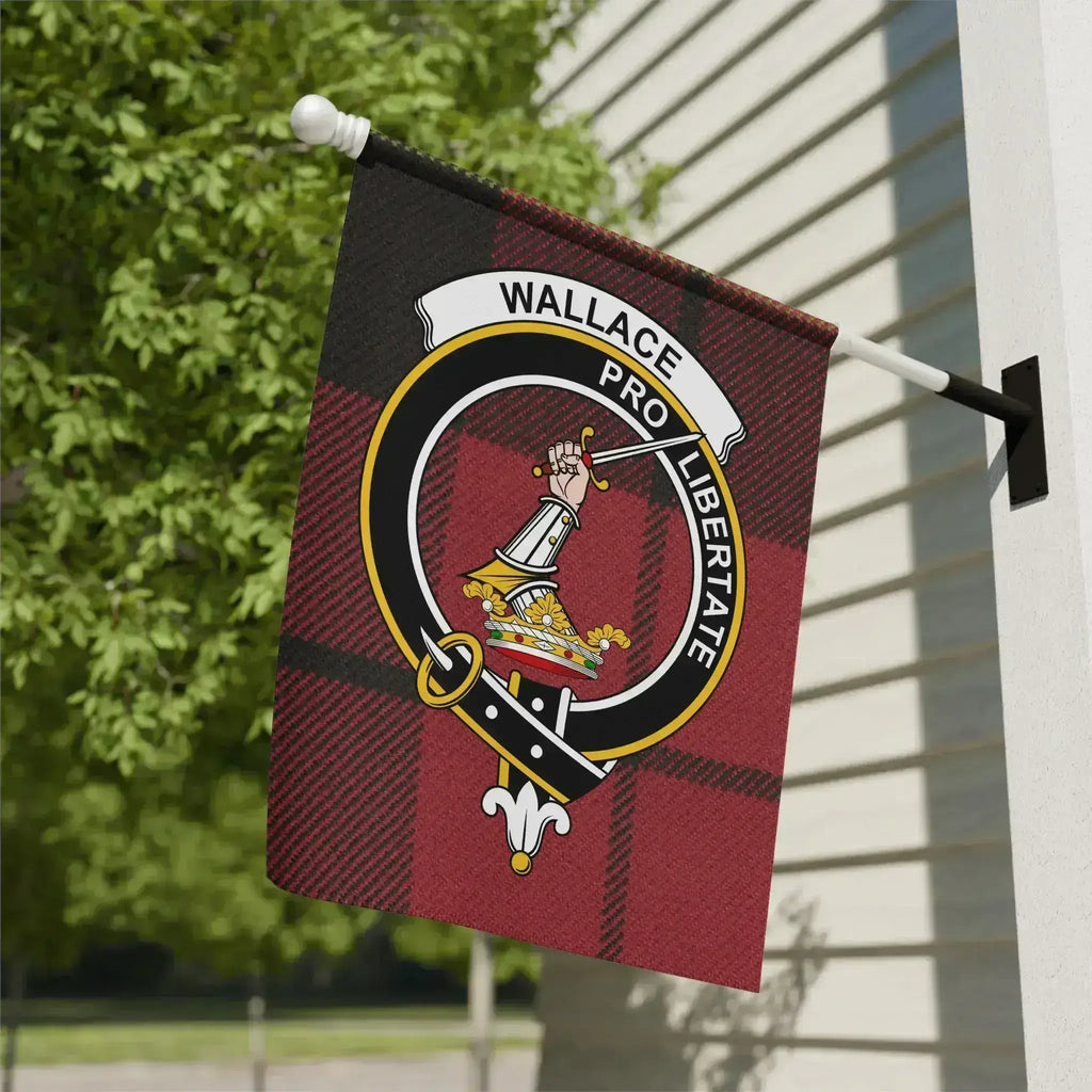 Clan Wallace pro libertate plaid outdoor garden flag — 12x18 inch, poly canvas