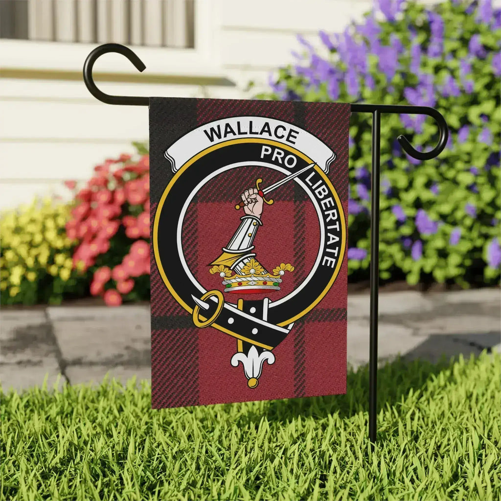 Clan Wallace pro libertate plaid outdoor flag — 24.5x32 inch outdoor display