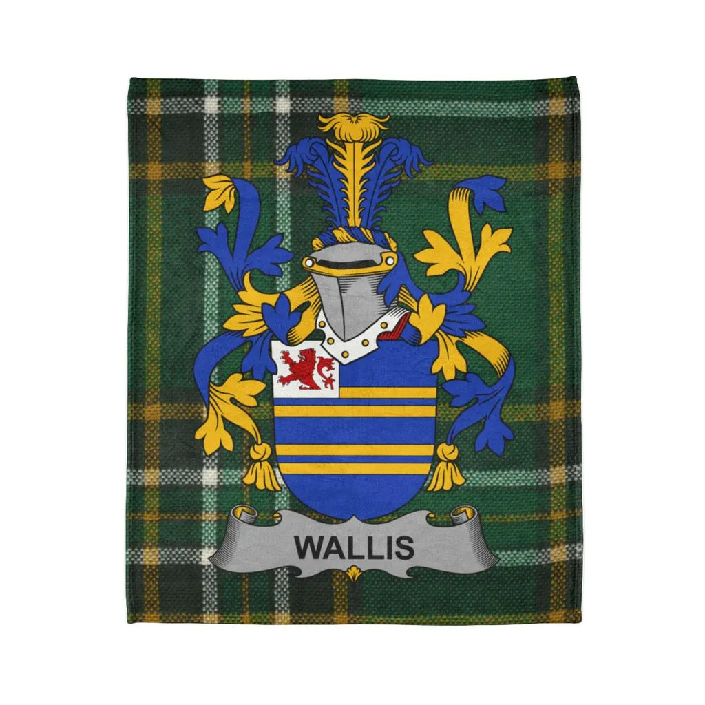 Wallis Family Crest Tartan Plaid Blanket