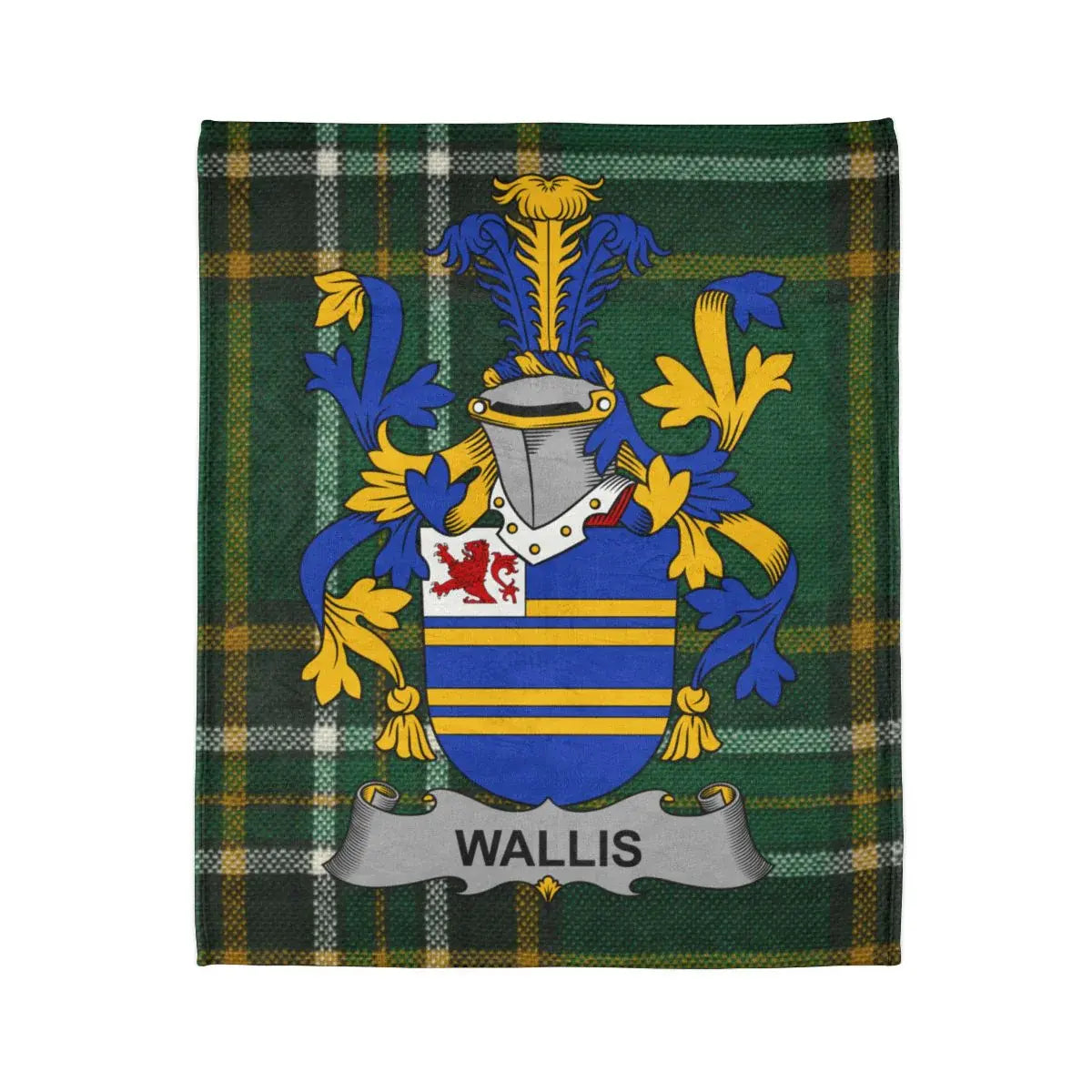 Wallis Family Crest Tartan Plaid Blanket