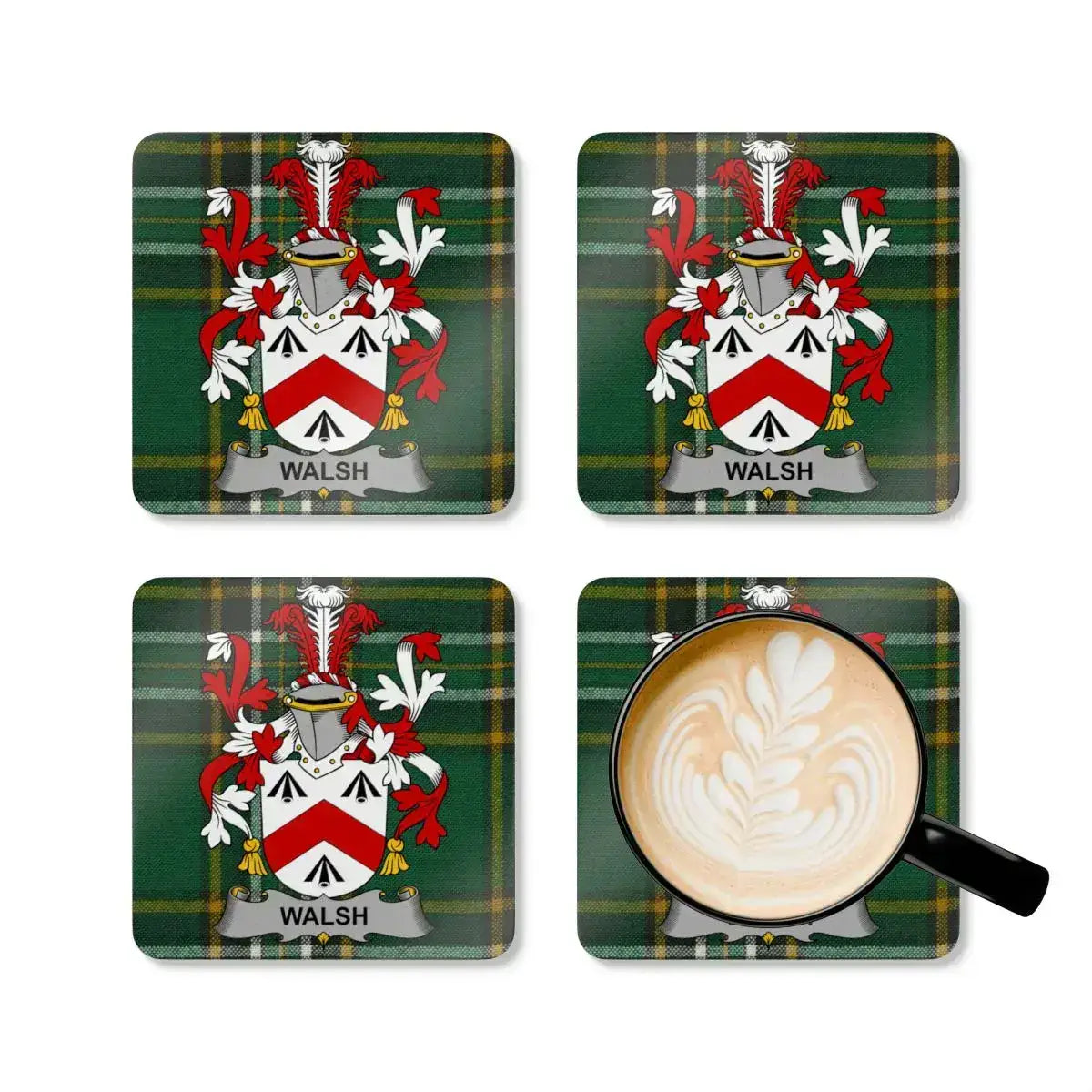 Family Crest Design Set of Four Coasters Product