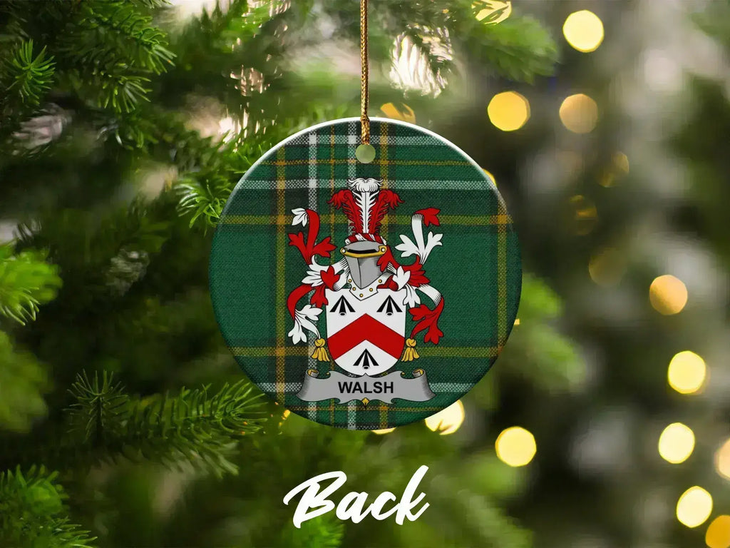 Walsh Family Crest Tartan Christmas Ornament product type