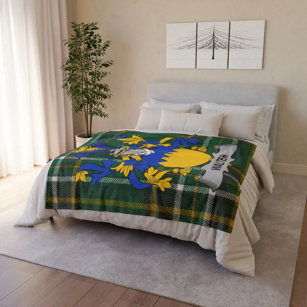 Cozy Floral Crest Blanket Adds Warmth to Any Bedroom