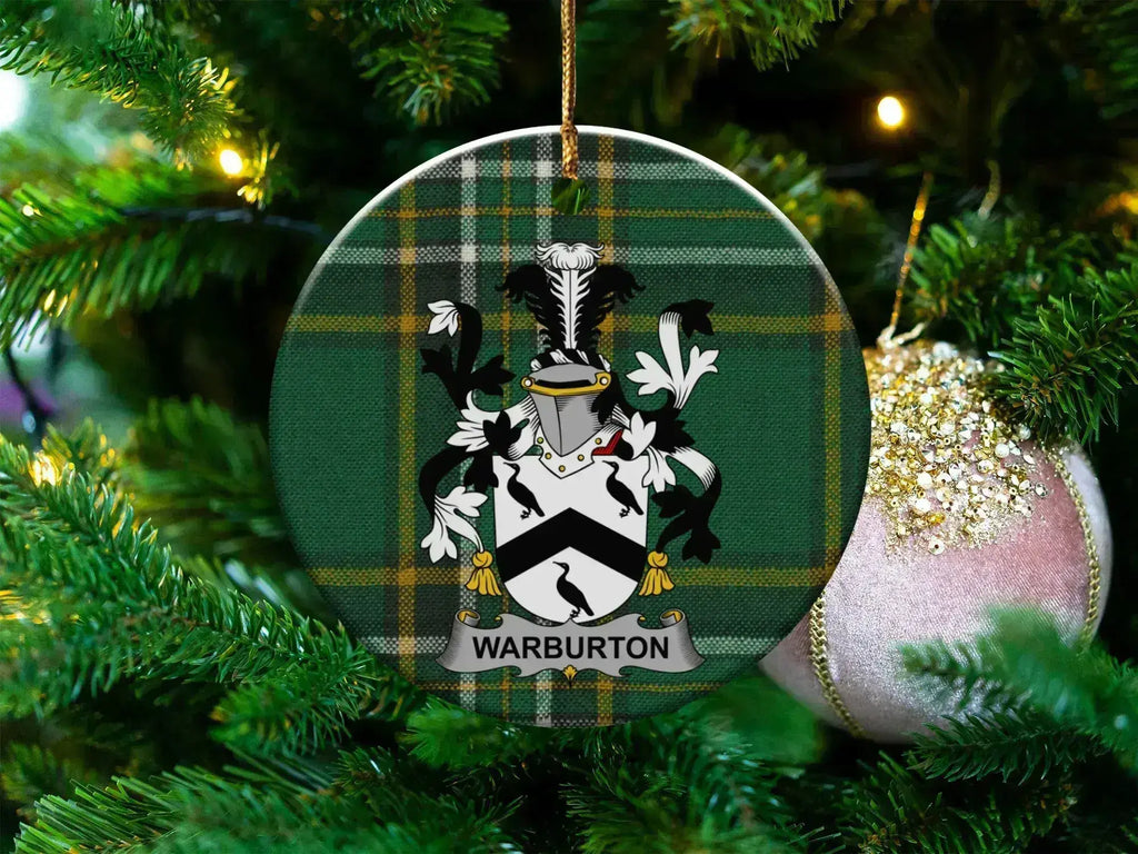 Warburton Family Crest Plaid Christmas Ornament