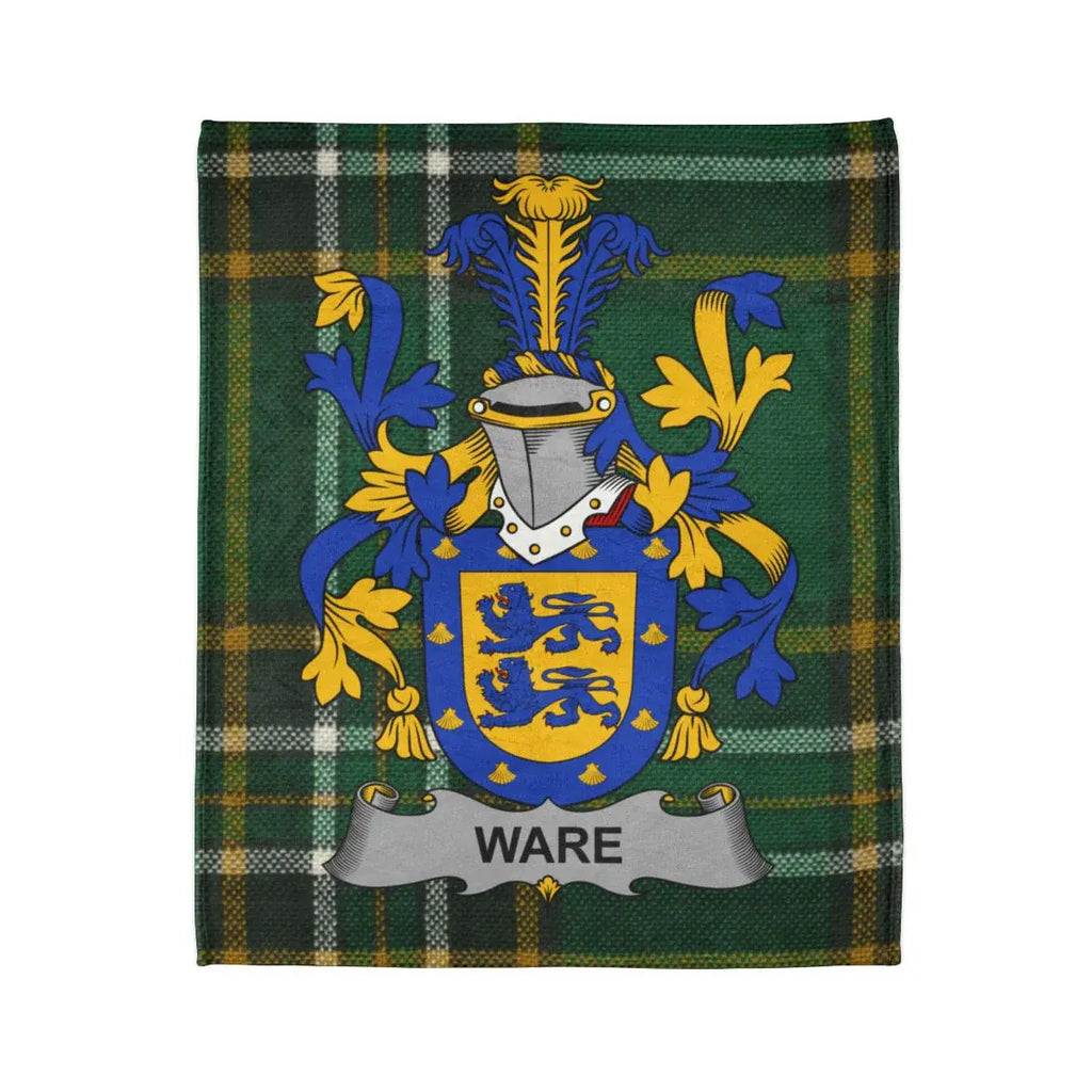 Ware Family Crest Tartan Plaid Blanket