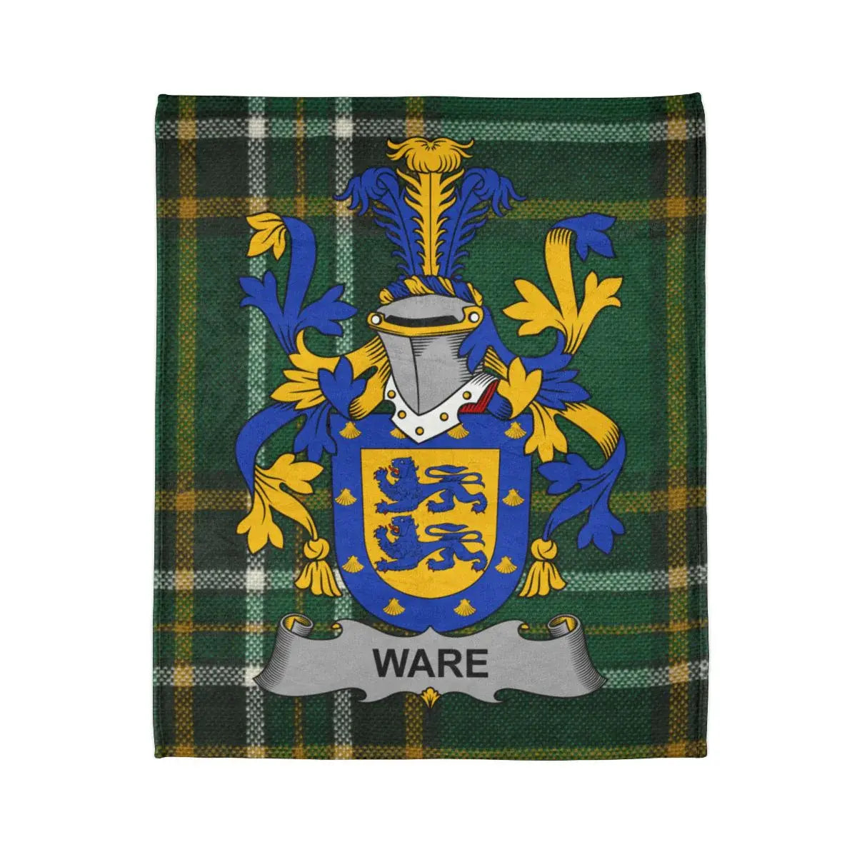 Ware Family Crest Tartan Plaid Blanket