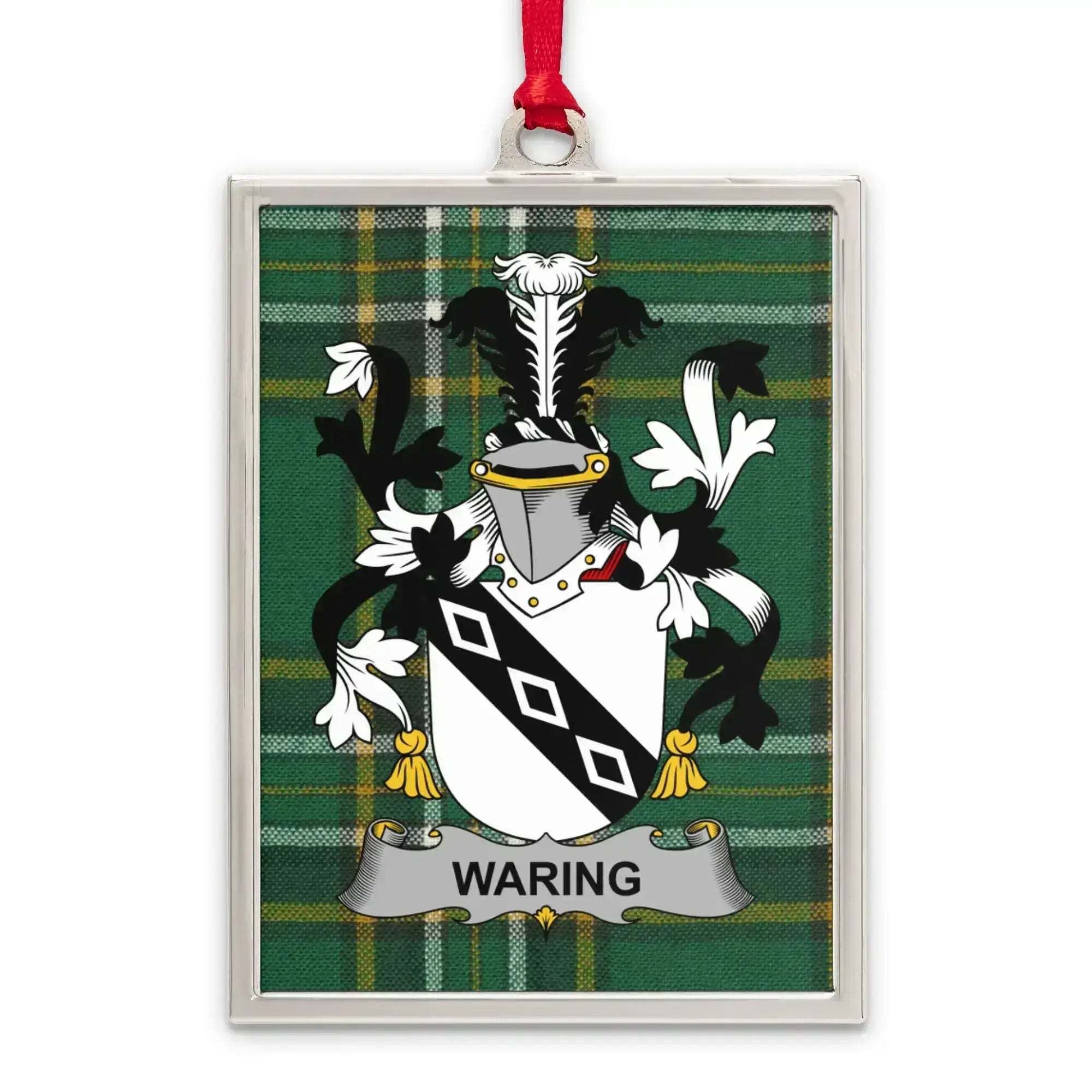 Waring Family Crest Plaid Pattern Hanging Ornament product type
