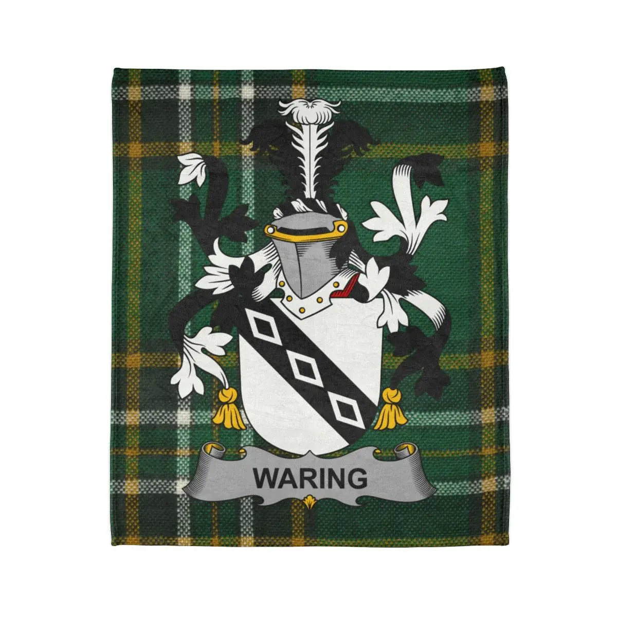 Waring Family Crest Coat of Arms Tartan Design Blanket