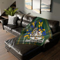 Home Sofa with Cozy Family Name Throw Blanket